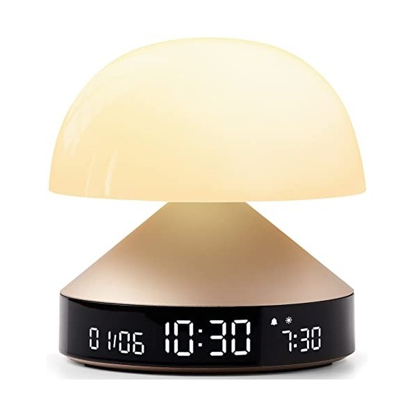 Lexon MINA Sunrise Reveil matin lumineux, simulateur daube et crépuscule, 5 sons naturels, lampe de chevet LED veilleuse et 