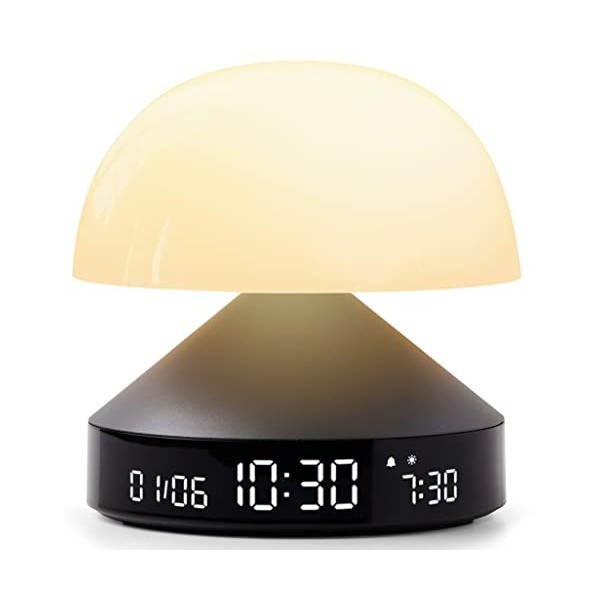 Lexon MINA Sunrise Reveil matin lumineux, simulateur daube et crépuscule, 5 sons naturels, lampe de chevet LED veilleuse et 