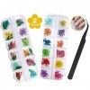 Fleurs Séchées pour Ongles – 2 Boîtes 36 Pièces de Fleurs Séchées pour Travaux Manuels en Résine, Nail Art Séchées Fleurs D