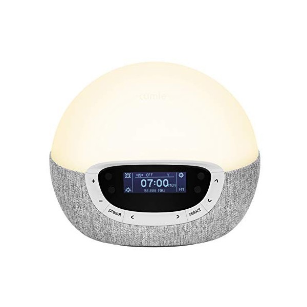 Lumie Bodyclock Shine 300 - Réveil et Simulateur d’Aube et de Crépuscule avec Radio et 14 Mélodies