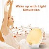 Cadrim Lampes de Réveil, FM Radio Réveil Horloge Dual Alarme,7 Couleurs,8 Type Sonneries,Fonction Snooze,Simulation Lever/Cou