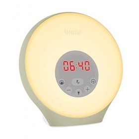 Lumie Sunrise Alarm - Simulateur d’Aube et de Crépuscule, Réveil avec Mélodies, Éclairage dAmbiance