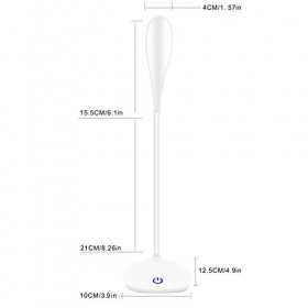 QiCheng&LYS Lampe de lecture à LED portable avec commande tactile à gradation sur 3 niveaux Blanc 