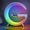 Lampe de Chevet Reveil, LED RGB, Avec Chargeur Sans Fil, Haut-parleur Bluetooth, Veilleuse à Intensité Variable Avec Synchron