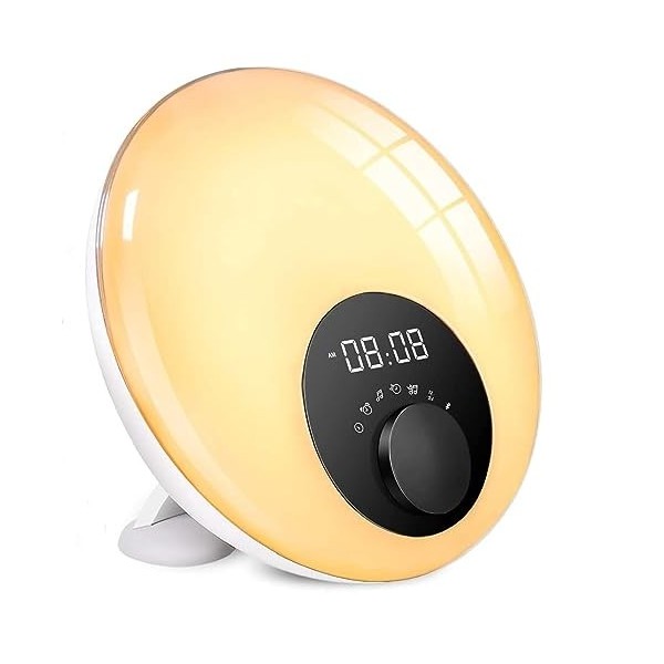 Réveil Lumineux avec Haut-parleur Bluetooth, Lampe Réveil Enfant avec Snooze, Simulation Aube & Crépuscule et Fonction Aid-So