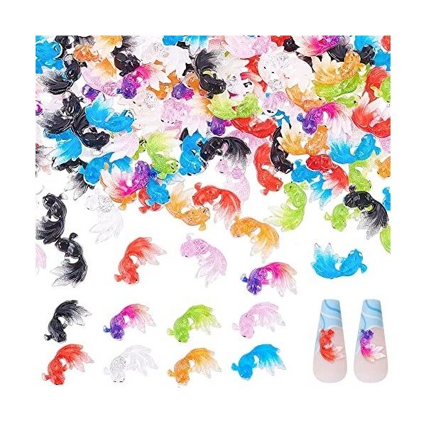 CRASPIRE Perles Blanches Nail Charms 256pcs 3d Nail Art Charms Multi-Forme Coeur Étoile Lune Cercle Bowknot Fleur Nail Art Pe