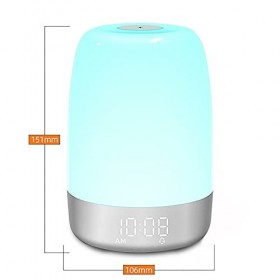 Veilleuse LED tactile pour chevet, lampe tactile MOSINITTY Dimmable 7 couleurs Modes déclairage 5 sons de la nature Lampes d