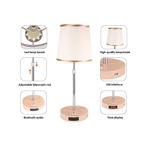 Lanmonlily Lampe de Chevet Tactile avec Ports de Charge USB-A +