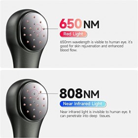 Cozion Lampe à lumière rouge, 650nm et 808nm appareil à lumière rouge infrarouge avec minuterie 5/10/15/20 et 4 puissances,Po