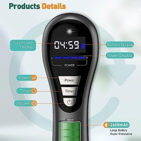 Cozion Lampe à lumière rouge Lampe Infrarouge, 650nm et 808nm appareil à lumière rouge infrarouge Pour les articulations, les