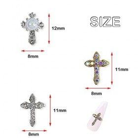 30pcs Croix Nail Art Charms en Métal Accessoires dart dongle Accessoires dart dongle Art dongle 3D Bijoux Ongles Nail Ar