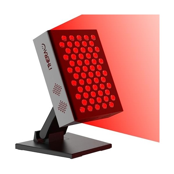 I-THERA-U Lampe Infrarouge Chauffante, 300W Red Light Therapy Face 660nm&850nm Lampe Chauffante Infrarouge avec minuterie, Lu
