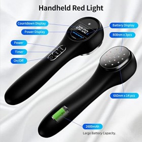 Lampe Infrarouge,lumière rouge,appareil à lumière rouge portable,5/10/15/20 minutes minuterie 4 puissances avec écran LED Pou