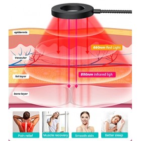 i THERAU lampe infrarouge lampe chauffante Longing Home lampe à lumière rouge lampe infrarouge tout métal 72W 660nm＆850nm lon