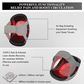 iKeener Masseur Genou,Thérapie Lumière Rouge Infrarouge Soulagement Douleur,Thérapie Laser Froid Soulagement Articulations Ra