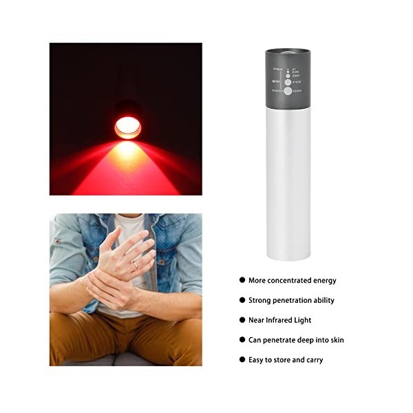 Lampe de thérapie par la lumière rouge portable, appareil de thérapie infrarouge portable léger pour le soulagement de la dou