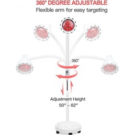 Lampe Chauffante Infrarouge, Lampe de Thérapie Thermique Infrarouge avec 4 Roues Omnidirectionnelles et Affichage LCD,Réglage