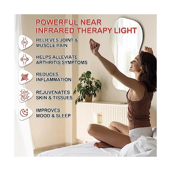 JOBYNA Thérapie Infrarouge pour Poignet Douleur, 660nm lumière rouge & 850nm lumière proche infrarouge pour soulager la doule
