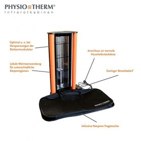 Physiotherm Radiateur infrarouge mobile • Projecteur dorsal pour la régénération et la relaxation – polyvalent, également com