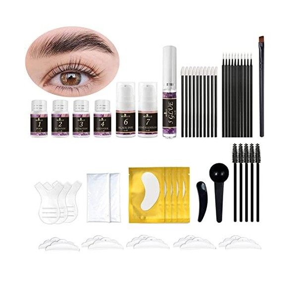 Kit Rehaussement de Cils et Sourcils 2 en 1, Lash Lift Kit Brow Lift Kit Sourcil pour Maison Salon, Eyelash&Brow Lamination K