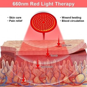 Lumière Rouge Thérapie, 660nm Red-Light-Therapy avec Minuterie, 140LEDs Lumière Rouge pour la Beauté de la Peau