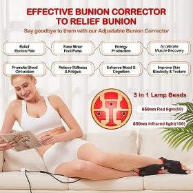 JOBYNA 2x Hallux Valgus Correcteur avec Thérapie Infrarouge, Orthèses Hallux Valgus Correction Ajustable, Correcteur Orthopéd