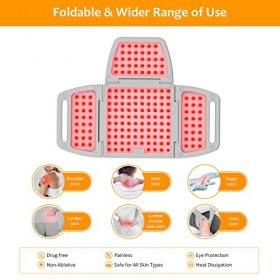 Jitesy Panneau luminothérapie rouge, 630/660nm&880nm Appareil pliable à lumière infrarouge et laser froid pour le soulagement