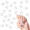 100 Pcs Bijoux Ongles Papillon, Métal Decoration Ongles Nail 3d Papillon Creux Breloques pour Ongles pour Ongles Bricolage Fo