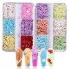 Fezf Fleurs Ongle Nail Art 3D, 2 Boîtes Flower Nail Art,Élégantes Ongles Embellissements,Breloques pour Ongles Accessoires,Bi