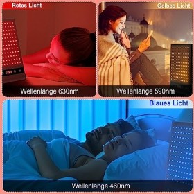 VAYALT Lampe à Infrarouge, Lampe de Thérapie par la Lumière avec Minuterie,460/590/630nm Longueur DOnde Visage cou Corps SPA