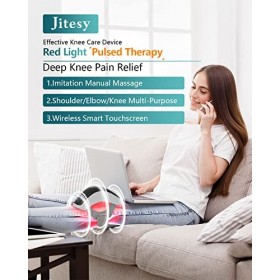 Jitesy Infrarossi Riscaldante Impulsi Massaggiatore per Ginocchio Senza Fili 630/660/880nm ,Tecnologia Laser Infrarossi per 