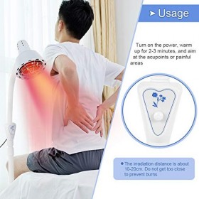 Lampe Infrarouge 275 W, Thermothérapie Chauffante Réglable en hauteur Rotation à 360 degrés Lampe à Infrarouge sur Pied pour 