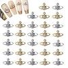 RUNRAYAY 30Pcs Planet Nail Art Charms, Or et Argent 3D Clous à Ongles Élégants Diamants pour Accessoires dOngles, Décoration