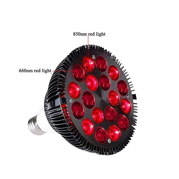 CaCaCook Rotlicht-Therapielampe, Rotlichtlampe, 54W rote LED-Lichttherapielampe, Rote Nahinfrarot-LED-Lampen mit 660 nm und 8