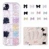 Lot de 2 boîtes de 24 breloques en résine avec nœud en forme daurore 3D pour nail art, décoration dongles, décoration dong