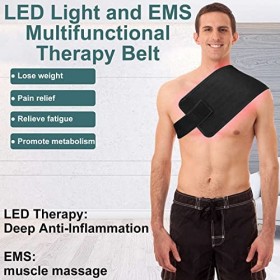 GGXINT Ceinture thérapeutique à la lumière Rouge et Infrarouge, 660nm 850nm Luminothérapie, LED Red Infrared Light Therapy et