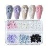 Dinntty 3D Résine Arcs Nail Charms 30 pcs Coloré Manucure Charmes Flatback Papillon Ongles Bijoux Décorations Nail Art Design