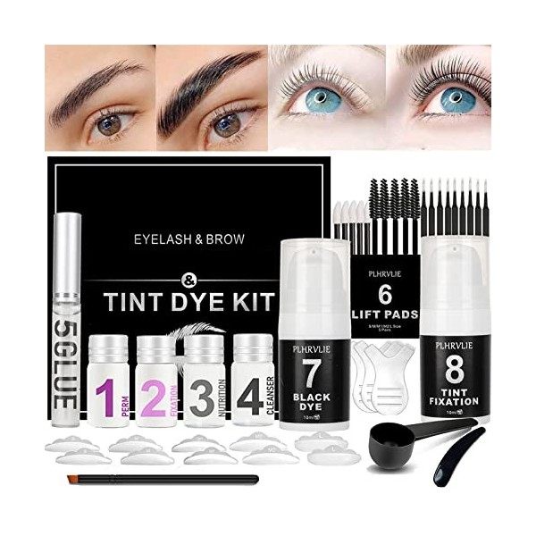 Kit Rehaussement de Cils et Sourcils 2 en 1, Lash Lift Kit Brow Lift Kit Sourcil pour Maison Salon, Eyelash&Brow Lamination K