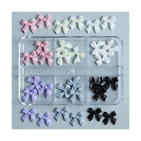 Dinntty 3D Résine Arcs Nail Charms 30 pcs Coloré Manucure Charmes Flatback Papillon Ongles Bijoux Décorations Nail Art Design