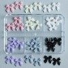 Dinntty 3D Résine Arcs Nail Charms 30 pcs Coloré Manucure Charmes Flatback Papillon Ongles Bijoux Décorations Nail Art Design