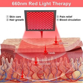 Okuyonic Lampe rouge, appareil déclairage infrarouge 5 vitesses de luminosité 660 nm 850 nm Fonction de synchronisation effi