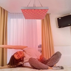 Flpeekash Prise UE, Dispositif de ThéRapie par la LumièRe Rouge 220V - Panneau LED 45W Deep 660Nm et Combo de LumièRe LED Pro