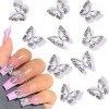 Lot de 10 breloques en alliage pour ongles en forme de papillon - En métal - Pour nail art - Pour la décoration des ongles