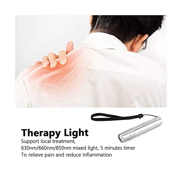 Lampe de Thérapie par la Lumière Rouge Dispositif de Thérapie par la Lumière Infrarouge Lampe de Poche de Thérapie LED Portab