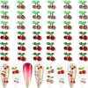 RUNRAYAY Lot de 36 breloques 3D Cherry Nail Art, clous dongle élégants rouges et roses, diamants pour accessoires dongles, 