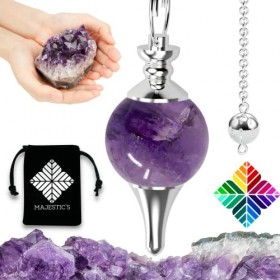 Pendule divinatoire de Radiesthésie en AMETHYSTE – Pendule Sephoroton en Pierre d’Améthyste Naturelle – 14 GR [𝐆𝐀𝐑𝐀𝐍𝐓𝐈𝐄 𝐀 𝐕𝐈𝐄
