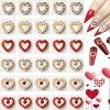 RUNRAYAY Lot de 36 breloques 3D Cherry Nail Art, clous dongle élégants rouges et roses, diamants pour accessoires dongles, 