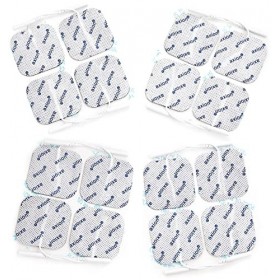16 électrodes axion 4x4 cm | Pour électrostimulateur TENS et EMS | Connexion filaire par fiche de 2mm | Patchs adhésifs pour 