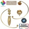 Pendule Divinatoire Egyptien THOT & Pendule de Radiesthésie Abbe MERMET Goutte d’Eau TEMOIN en Laiton Doré – Pack Unique de 2