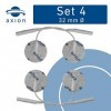 4 petites électrodes rondes de 32 mm de diamètre axion | Electrostimulateur TENS et EMS | Patchs adhésifs pour visage, pied, 